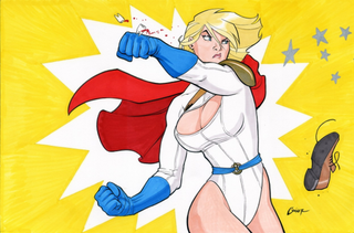 Illustration for article titled In Defense of Power Girl's Cleavage Window